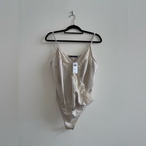 NWT Abercrombie and Fitch Satin Cream Bodysuit